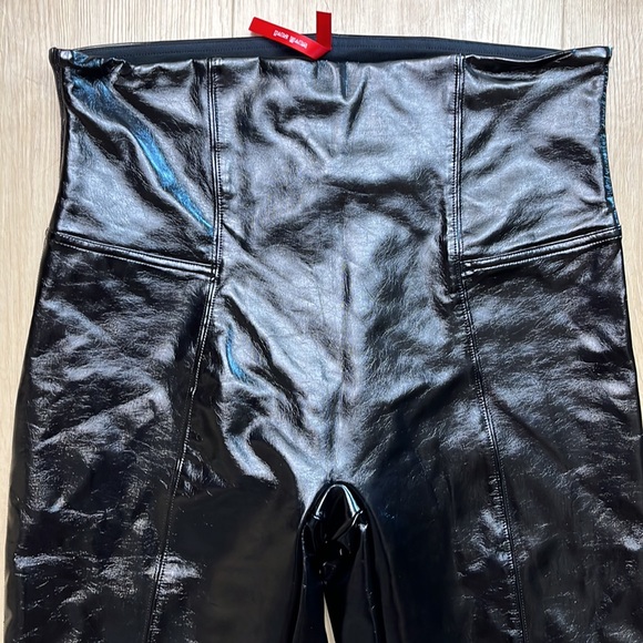 SPANX faux patent leather leggings black SIZE XL 1295 - Picture 7 of 9